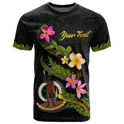 Vanuatu Polynesian Custom Personalised T shirt - Plumeria Tribal