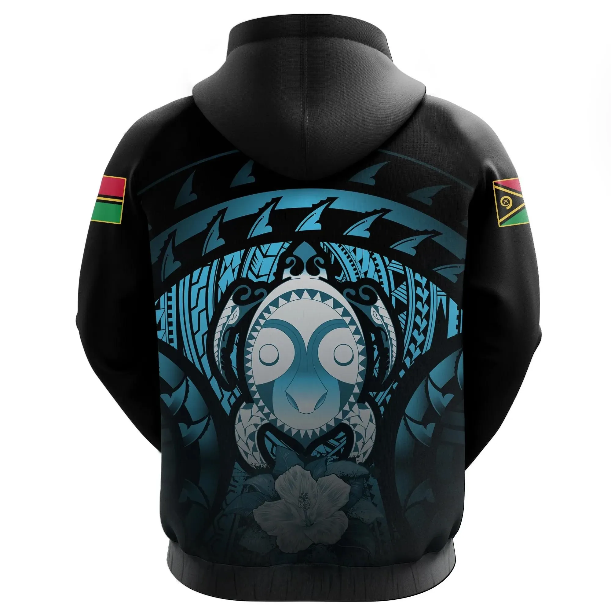 Vanuatu Turtle Hibiscus Pullover Hoodie (Blue) A02