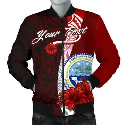 Federated States Of Micronesia Custom Personalised Mens Bomber Jacket - Coat Of Arm With Hibiscus