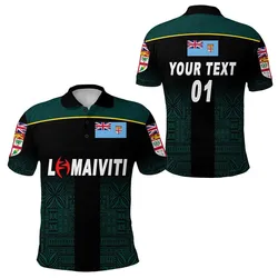 (Custom Personalised) Fiji Lomaiviti Rugby Polo Shirt Simple Vibes, Custom Text And Number LT8