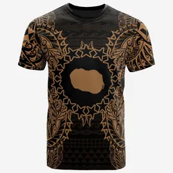 Cook Islands Polynesian All Cook Islands Flag Map Polynesian Tattoo Gold Unisex 3D T-Shirt All Over Print ONCKL