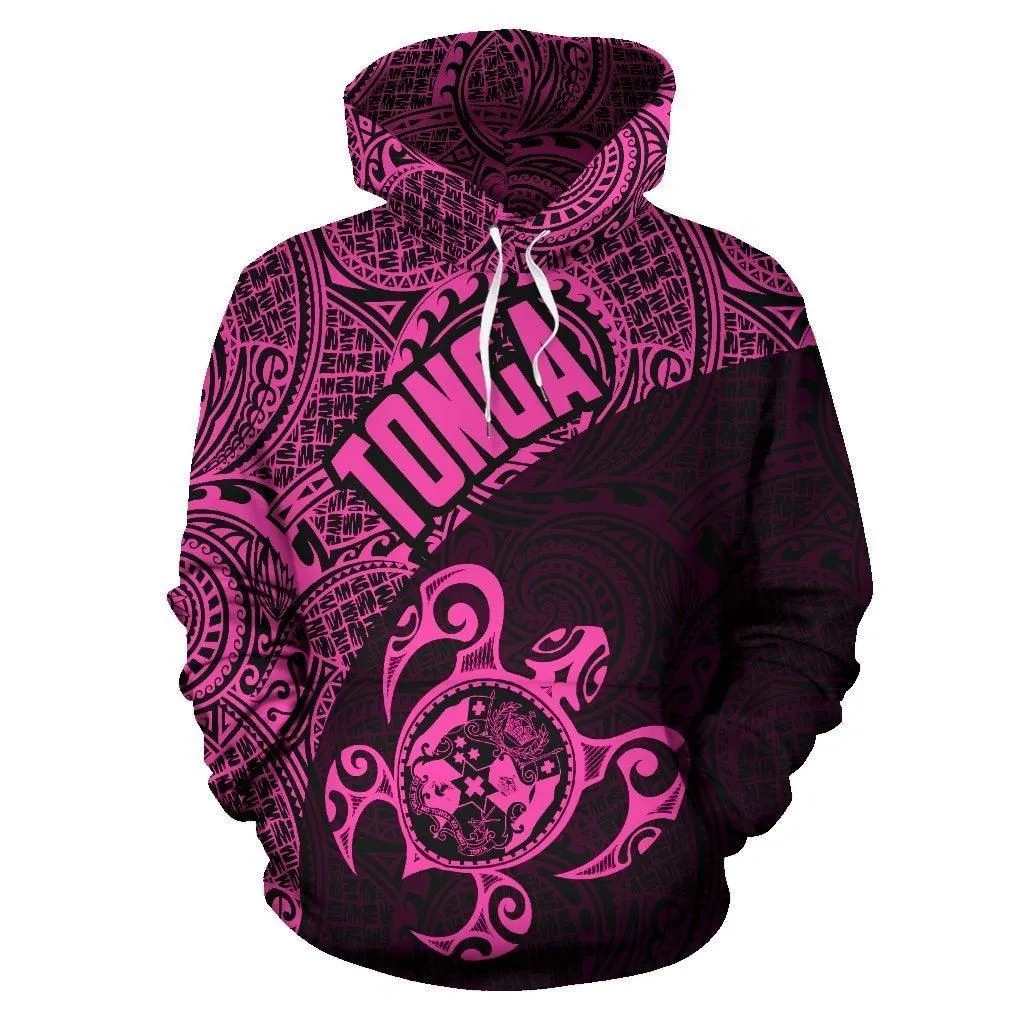 Tonga Hoodie - Tonga Turtle Coat of Arms On Shell Polynesian Tattoo 020