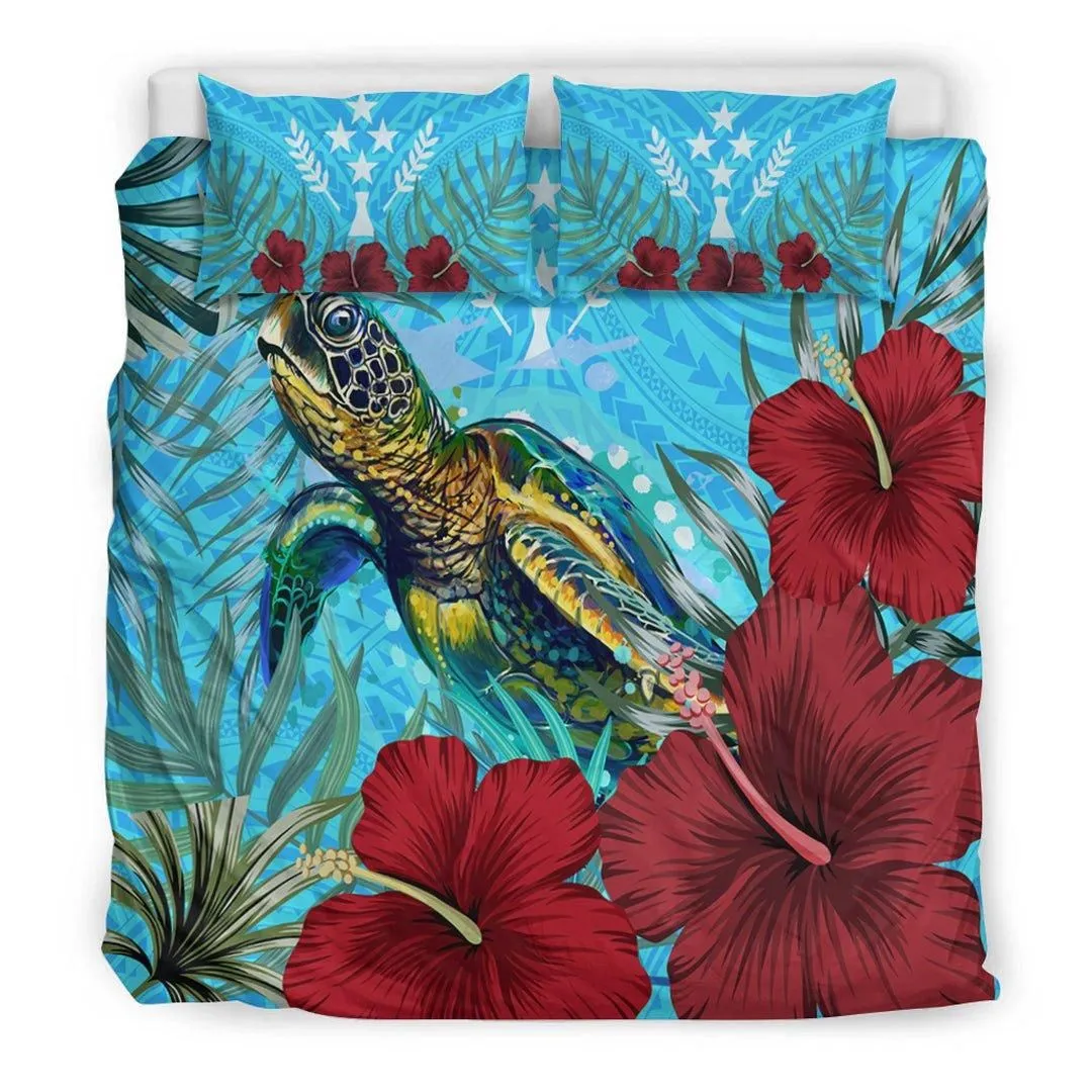 Alohawaii Bedding Set - Kosrae Turtle Hibiscus Ocean Bedding Set A95