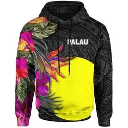 Palau Hoodie - Hibiscus Polynesian Pattern