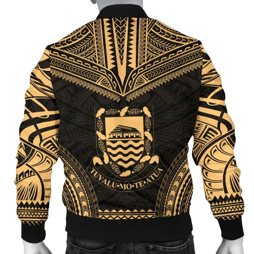 FamilyGater Jacket - Bomber Jacket Tuvalu Polynesian Chief - Gold Version - Bn10