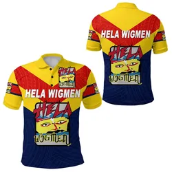 Papua New Guinea Hela Wigmen Polo Shirt Rugby Simple Style LT8