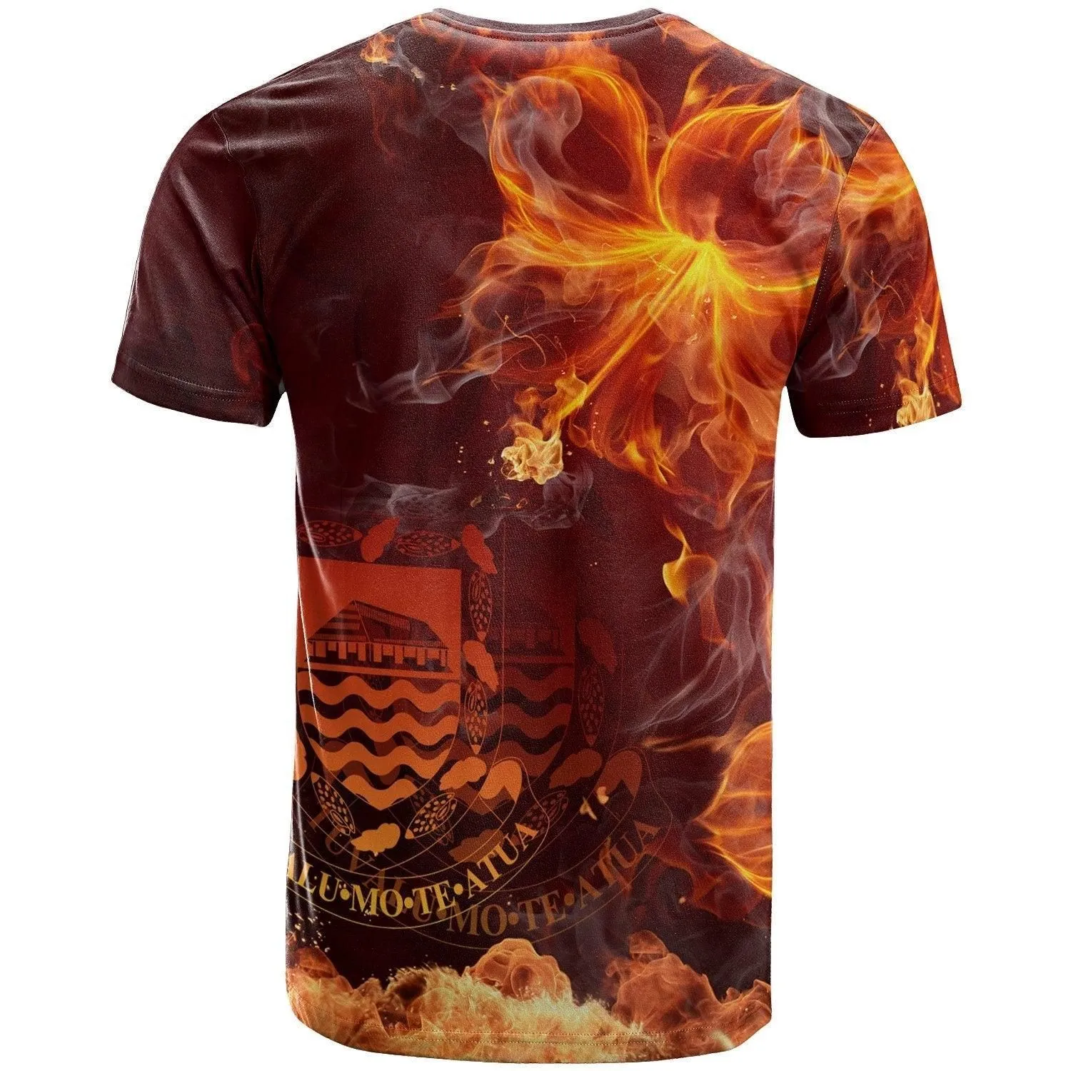Tuvalu Polynesian T shirt - Fire Hibiscus