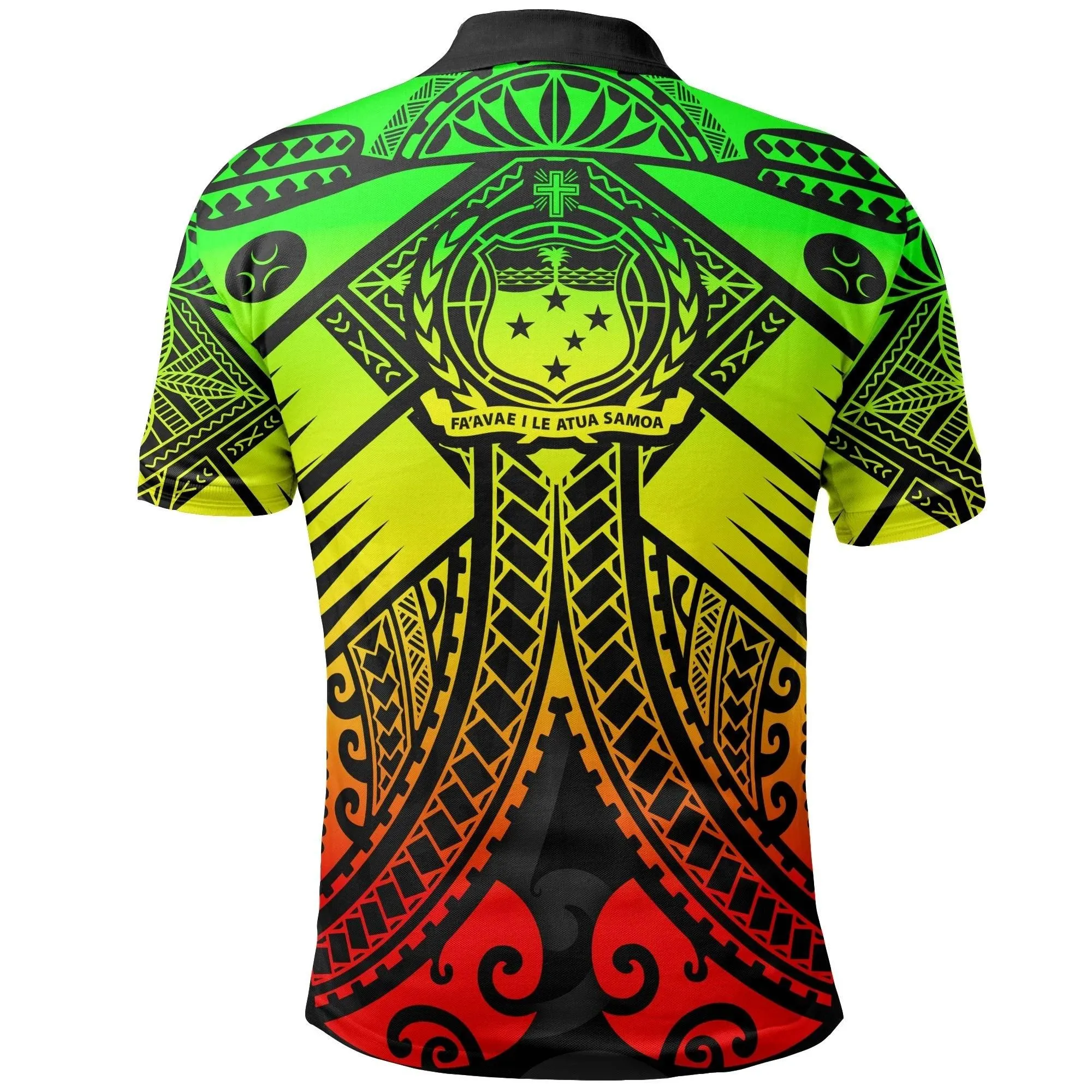Samoa Polynesian Polo Shirt - Samoa Reggae Seal with Polynesian Tattoo - BN18