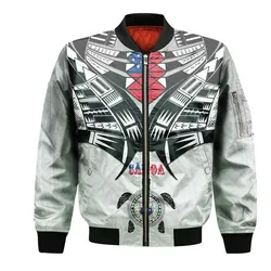 (Custom Personalised) Samoa Black Saturday Bomber Jacket Visual Arts LT9