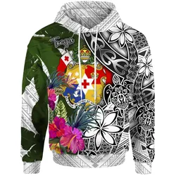 Alohawaii Clothing - Hoodie Tonga White - Turtle Plumeria Banana Leaf - BN11