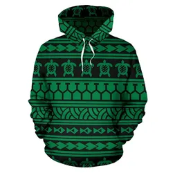 Hawaii Hoodie - Polynesian Tattoo tribal Green Pullover
