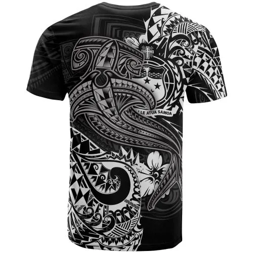 Samoa T-shirt - White Shark Polynesian Tattoo