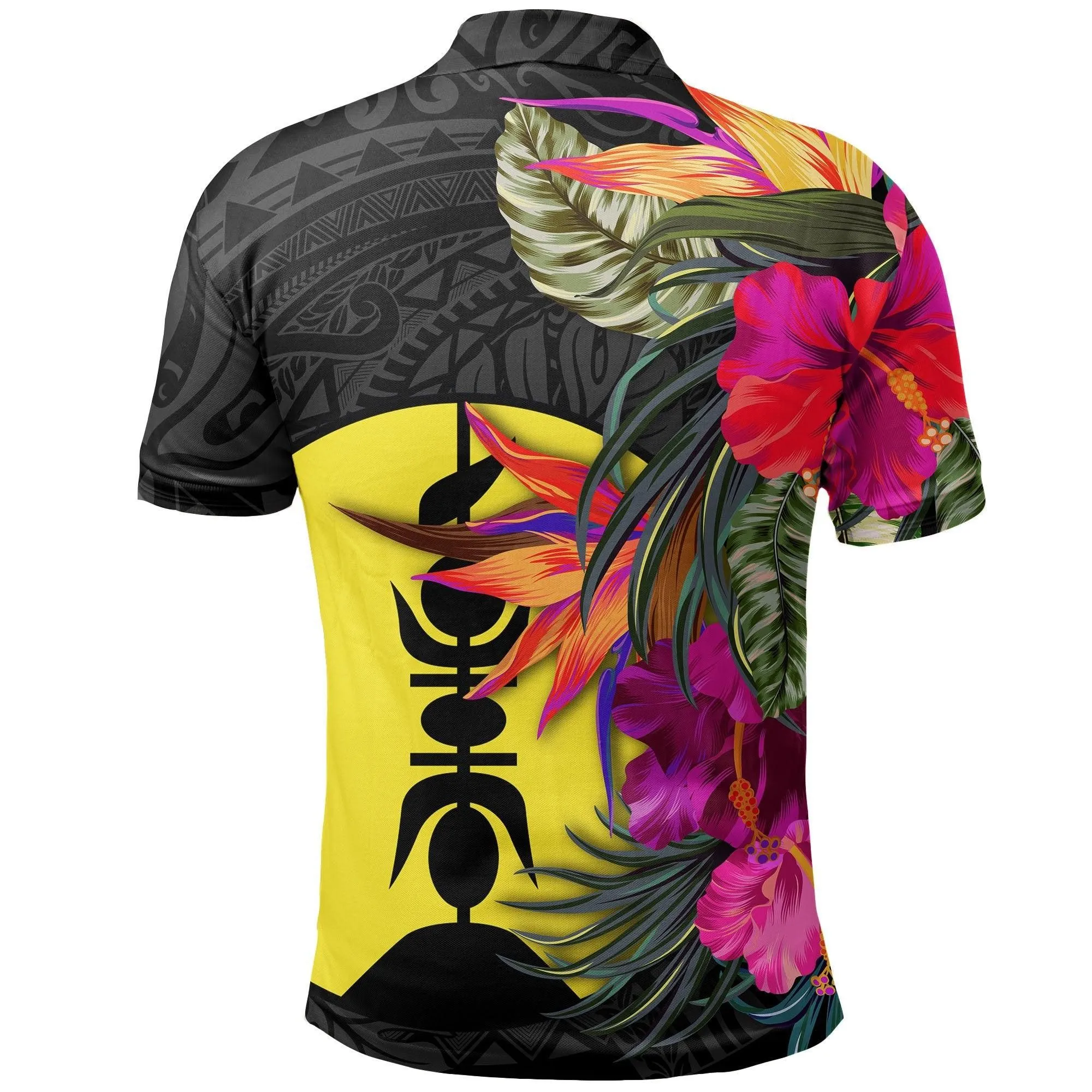 New Caledonia Polo Shirt - Polynesian Hibiscus Pattern