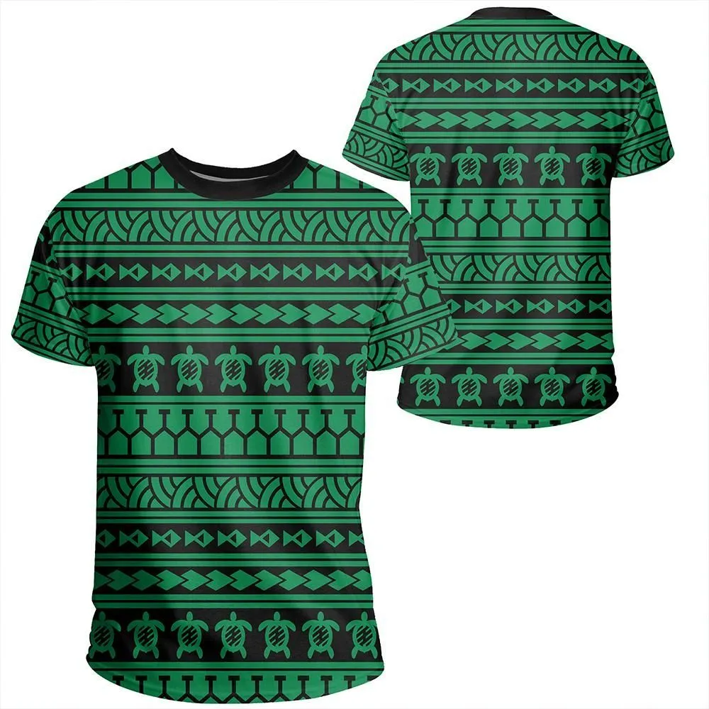 Polynesian Tattoo Tribal Green T Shirt Ah Jr Hawaiian Shorts Beach Short Sleeve