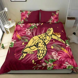 Polynesian Bedding Set - Turtle Polynesian Hibiscus