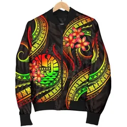 Alohawaii Jacket - Bomber Jacket Tahiti Polynesian Reggae Plumeria - BN11