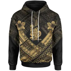 New Caledonia Polynesian Hoodie- New Caledonia Gold Seal Camisole Hibiscus Style - BN18