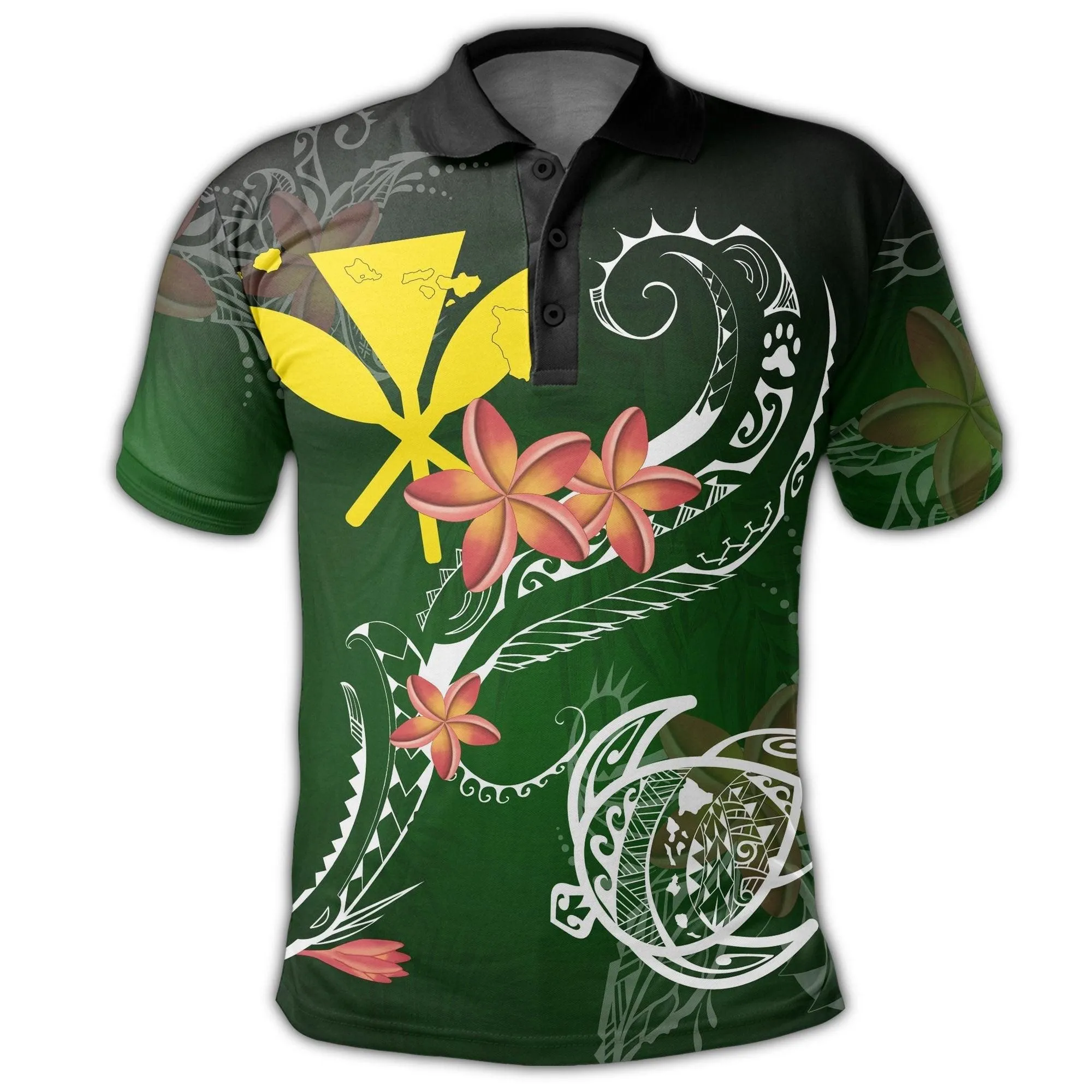 Hawaii Turtle Plumeria Polynesian Polo Shirt - Luck Style