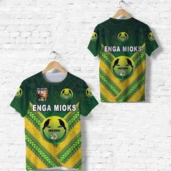 Papua New Guinea Enga Mioks T Shirt Rugby Original Style - Green LT8