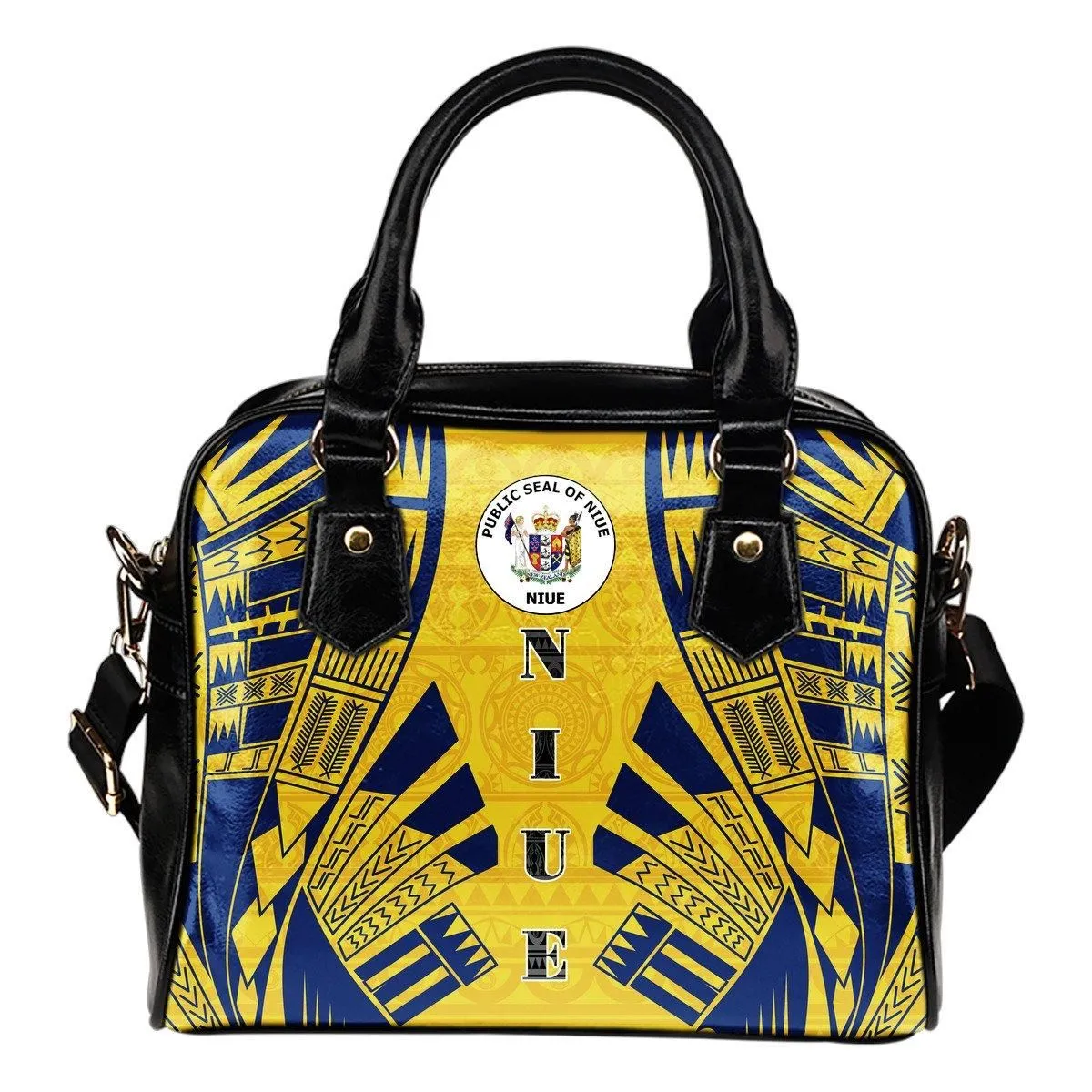 Niue Shoulder Handbag - Polynesian Tattoo Flag