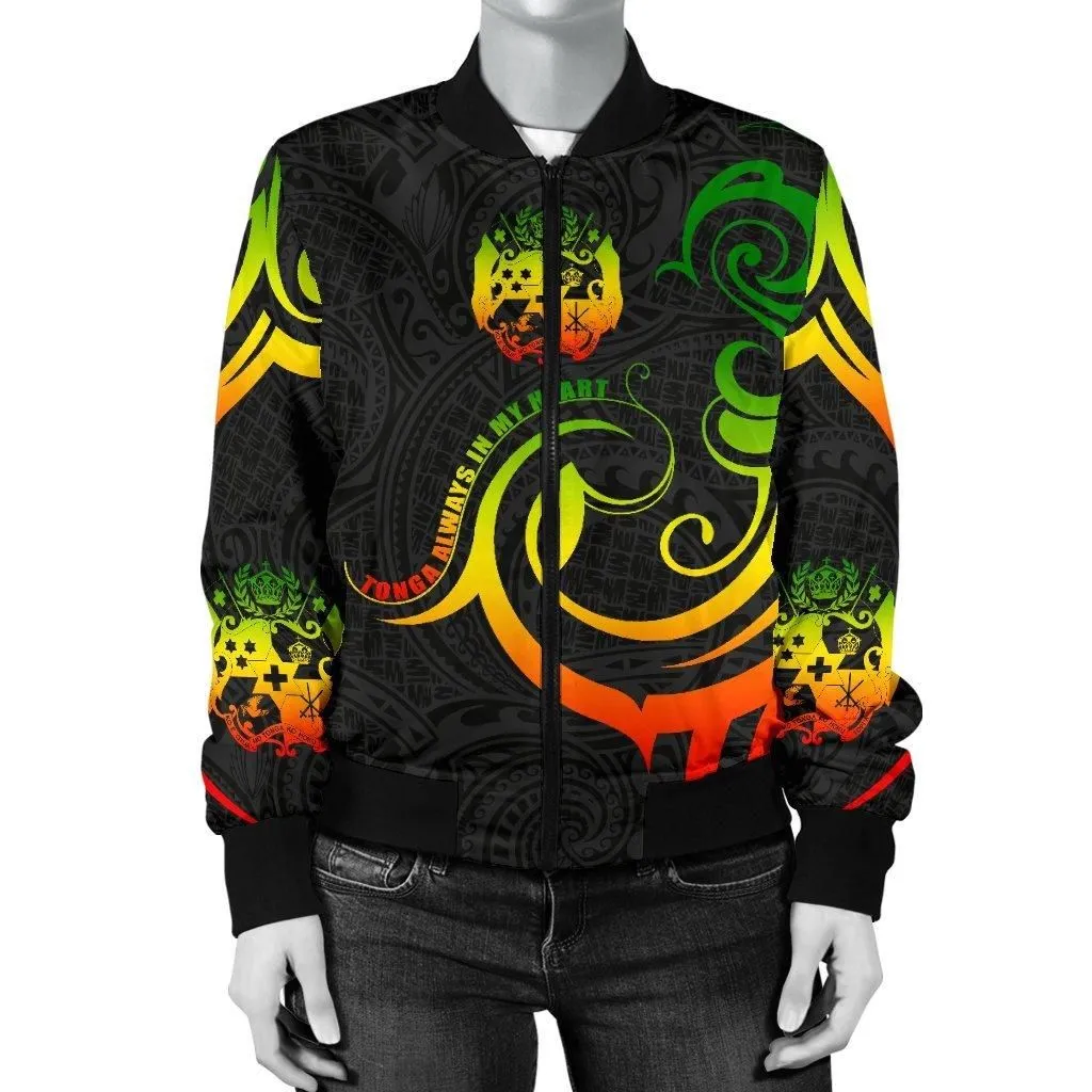Tongan Womens Bomber Jacket Tonga Always In My Heart