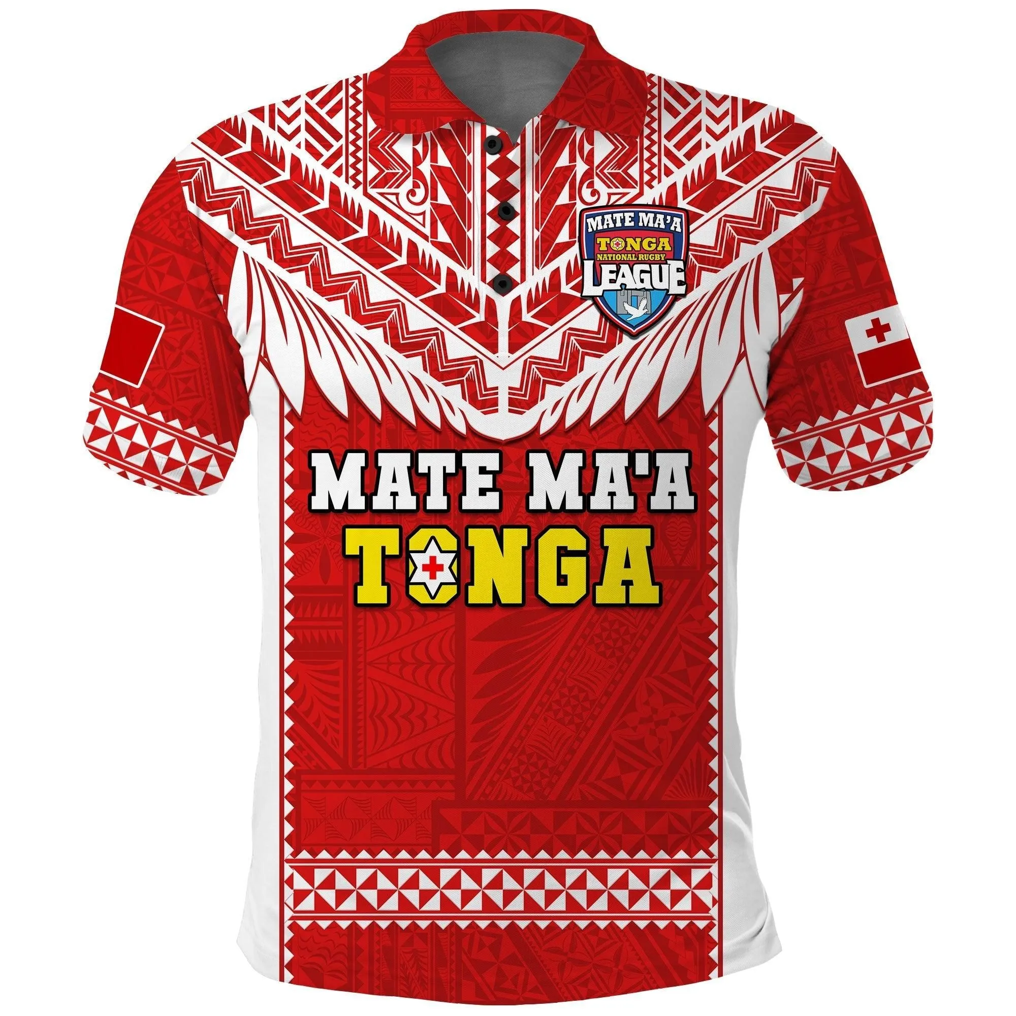 Custom Text And Number Tonga Rugby Polo Shirt Mate Maa Tonga Pacific Ngatu White LT14