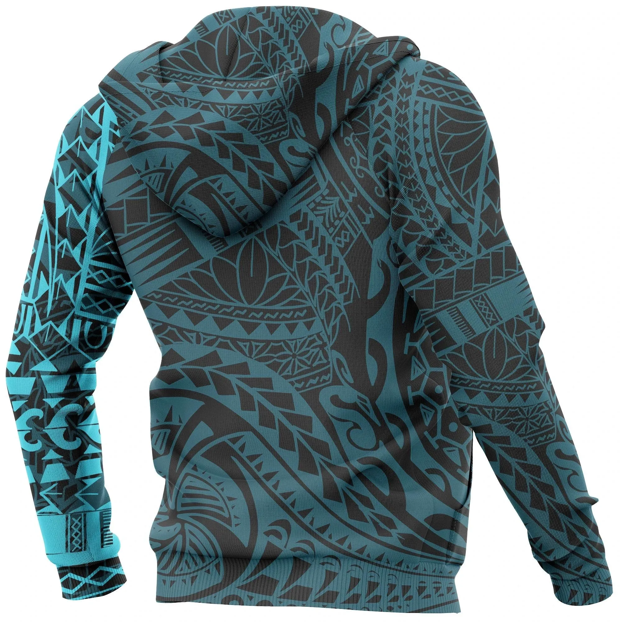 Alohawaii Clothing - Hoodie Polynesian Tattoo Style - Blue 02 A7