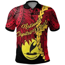 Papua New Guinea National Capital District Province Polynesian Polo Shirt - Tribal Wave Tattoo