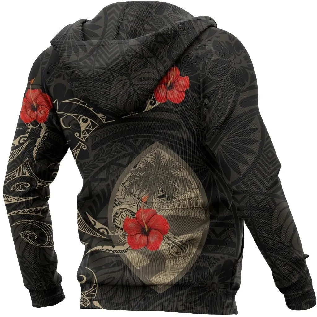 Alohawaii Clothing - Hoodie Guam Hibiscus Tattoo Style A7
