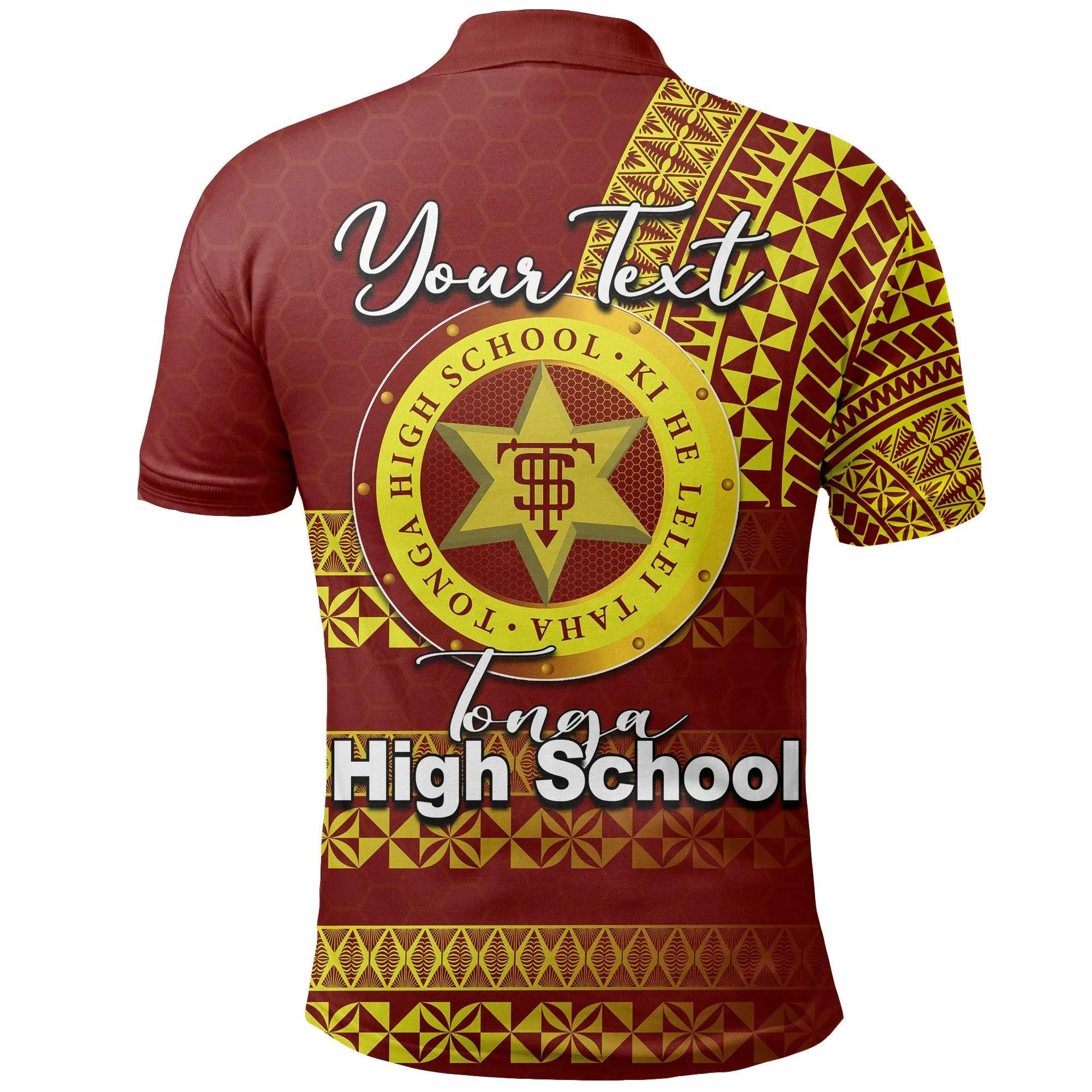 (Custom Personalised)Tonga High School Polo Shirt Tonga Tattoo Style LT6