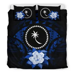 Chuuk Hibiscus Dark Blue Bedding Set Bedroom Decor