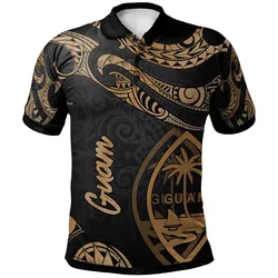 Guam Polynesian Polo Shirt - Poly Tattoo Gold Version