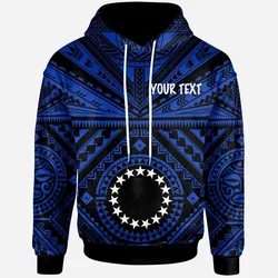 Cook Islands Personalised Hoodie - Seal With Polynesian Tattoo Style (Blue)