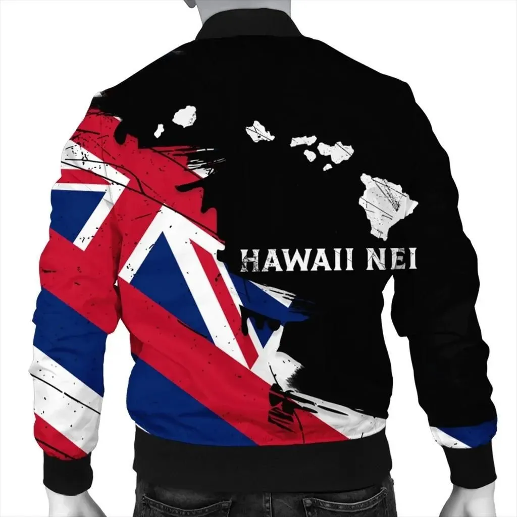 FamilyGater Jacket - Hawaiian Flag Hawaii Map Nei Polynesian Bomber Jacket - Classic Style - J5R