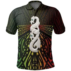 Polynesian Pride Polo Shirt - Maori Moko Tattoo Polo Shirt, Manaia Pounamu Golf Shirt Rasta