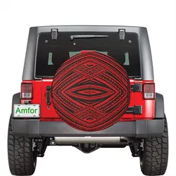 Polynesian Tatau Red Hawaii Spare Tire Cover