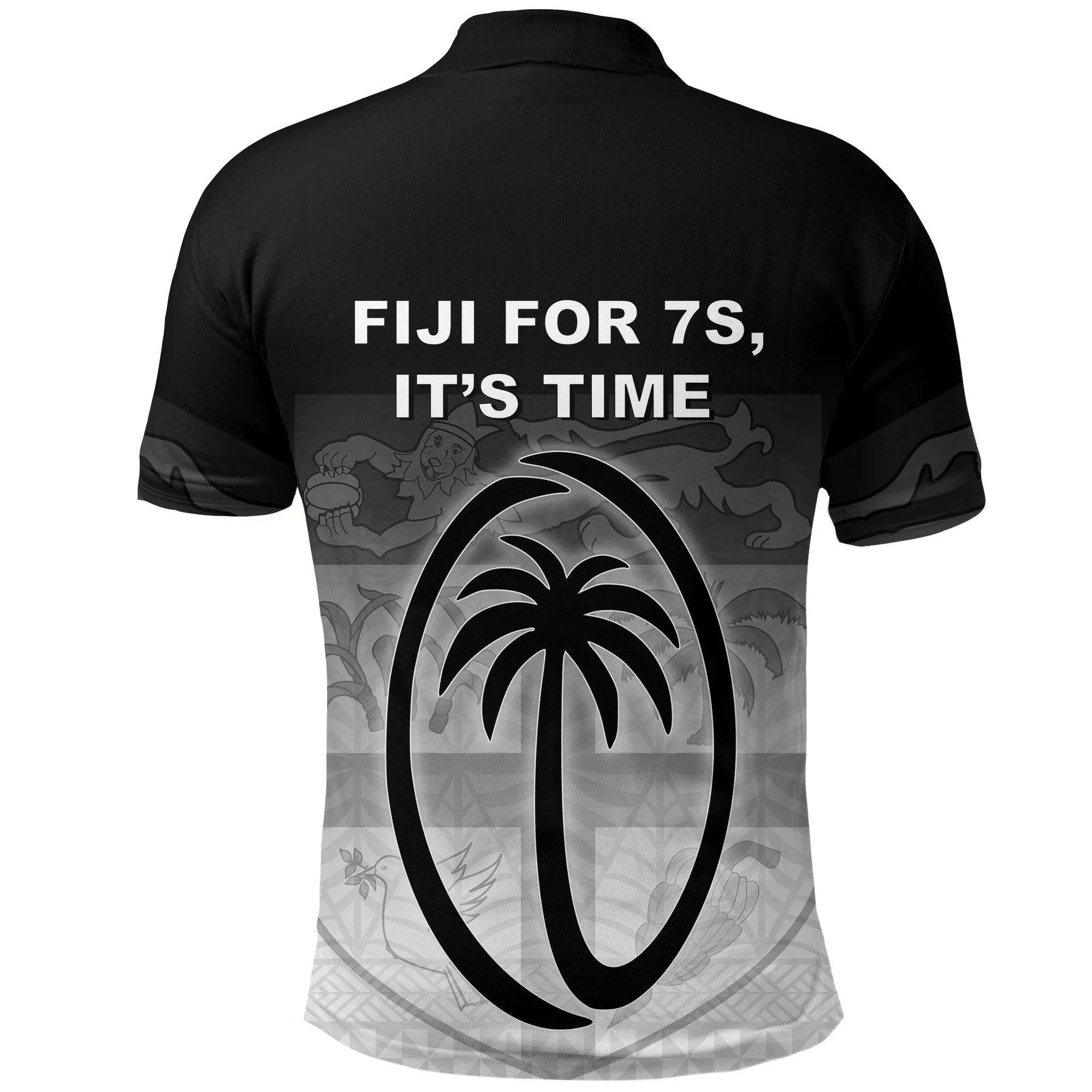 Fiji Rugby Polo Shirt - Fiji For 7s, Its Time - LT20