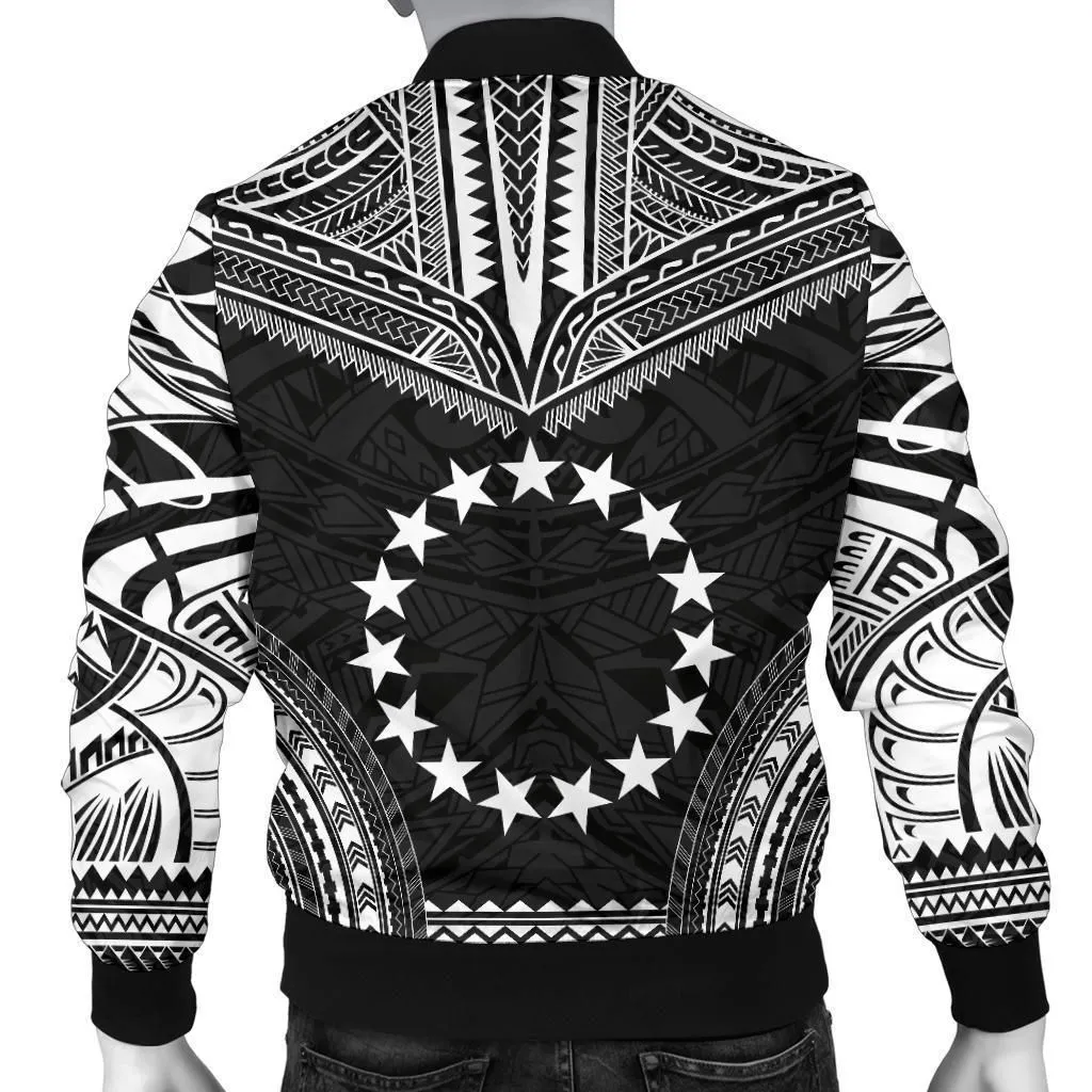 Cook Islands Polynesian Chief Mens Bomber Jacket - Black Version