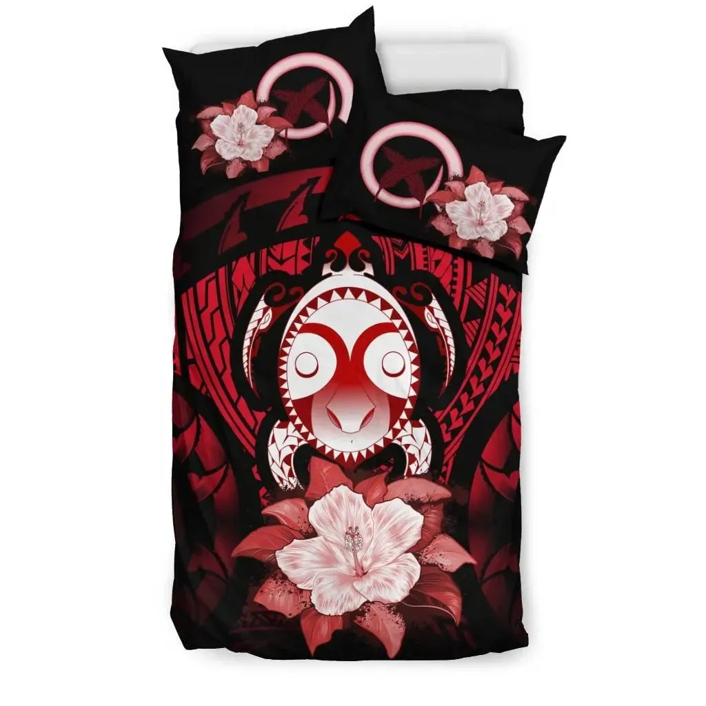 Vanuatu Red Hibiscus Bedding Set A02