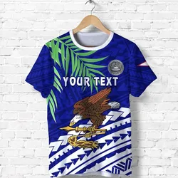 (Custom Personalised) American Samoa Rugby T Shirt Coconut Leaves - Talavalu
