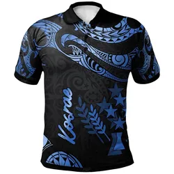 Kosrae Micronesia Polo Shirt - Poly Tattoo Blue Version
