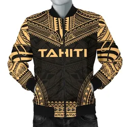 Tahiti Polynesian Chief Mens Bomber Jacket - Gold Version