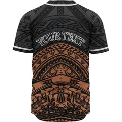 American Samoa Custom Personalised Baseball Shirt - Tribal Pattern Hibiscus