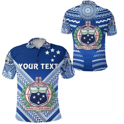 (Custom Personalised) Manu Samoa Rugby Polo Shirt Creative Style - Full Blue