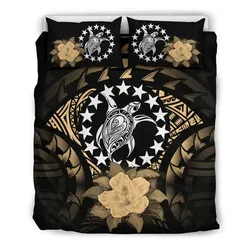 FamilyGater Bedding Set - Cover and Pillow Cases Cook Islands Gold Hibiscus A02