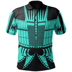 Warrior Yap Tattoo Polo Shirt Turquoise