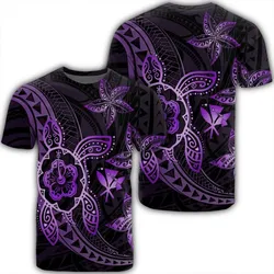 Kanaka Map Hibiscus Plumeria Turtle Art Violet Polynesian T-Shirt - AH