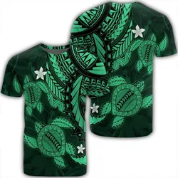 Hawaii Polynesian Turtle Hibiscus T-Shirt - Green - AH