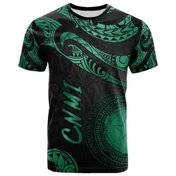 Northern Mariana Islands Polynesian T-Shirt - Poly Tattoo Green Version