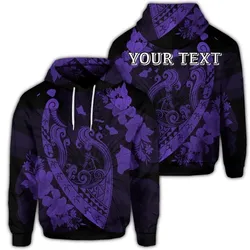 (Personalised) Hawaiian Fish Hook Hibiscus Banzai Surfing Polynesian Hoodie Purple